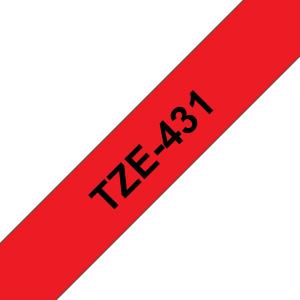 Tape 12mm Lami Black On Red (tze-431)