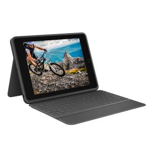 Rugged Folio Keyboard Case for iPad 7/8/9th Gen - Graphite - AZERTY French