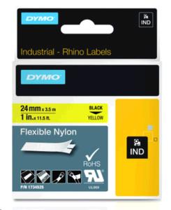 Flexible Nylon Label Yellow Rhino 1in