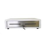Cash Drawer, White, Stainless Steel, 350mm x 405mm, Printer Driven, 4Note - 8Coin, Cable Included