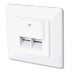 CAT6 Wall Outlet Flush Mount Nwk Dose 2x Rj45