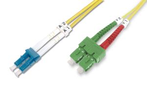 Fiber Optic Patch Cord SC (APC) to LC (PC), Singlemode 09/125 , Duplex Length 2m