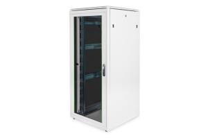 36U network cabinet, 1787x800x800 mm glass front door and double wing opening rear door color grey (RAL 7035)