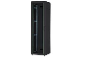 47U network cabinet 2276x600x600mm, Color black RAL 9005 Glass door