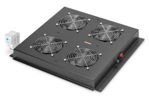 Roof cooling unit for Unique Network & Dyna. Basic 4 fans, switch, thermostat, color black (RAL 9005)