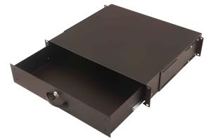 2U lockable drawer color black RAL 9005