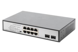 8 Port Gigabit Switch 8x RJ45 (6x PoE) + 2G SFP 180W Support 802.3 af/at/bt standard