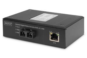 Industrial Gigabit Media Converter SM SC connector 1310nm up to 20km