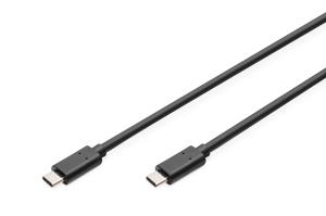 ASSMANN USB Type-C connection cable, type C to C M/M, 3m High-Speed Black