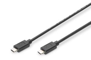 ASSMANN USB Type-C connection cable, type C M/M, 1m 3A, 480MB, 2.0 Version, black