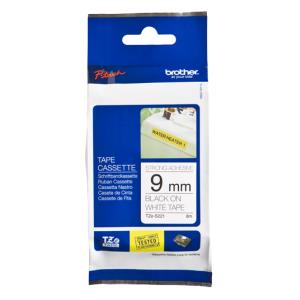 Tape 9mm Black On White Strong Adhesive (tze-s221)