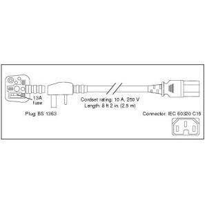 Power Cord Ac Uk For Cisco 7500 Router