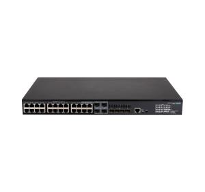 FlexNetwork 5140 24G PoE+ 4SFP+ EI Switch, (24) RJ-45 autosensing 10/100/1000 ports, (4) SFP+ fixed 1000/10000 SFP+ ports