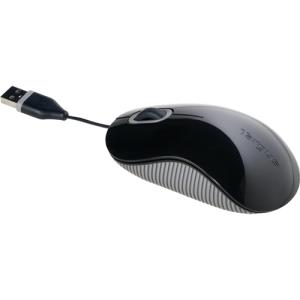 Cord Storing Mouse USB Black Grey