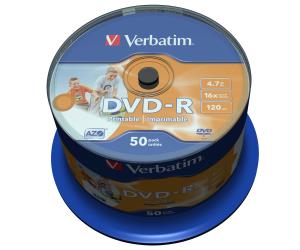 DVD-r Media 4.7GB 16x Wide Photo Printable 50-pk With Spindle