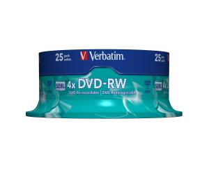 DVD-rw Media 4.7GB 4x 25-pk Spindle Scratch Resistant