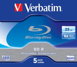Bluray Disk Recordable 25GB 6x In Jewel Case 5-pk