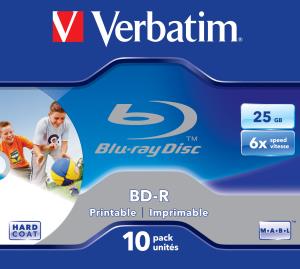 Bluray Disk Wide Printable 25GB 6x In Jewel Case 10-pk