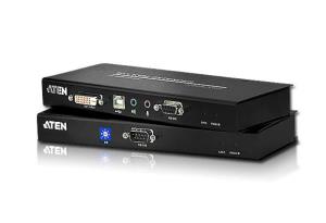 DVI KVM Extender. Single Link With Rs-232 Functie Uses One Cat 5e Cable (DVI Single Link) To Support