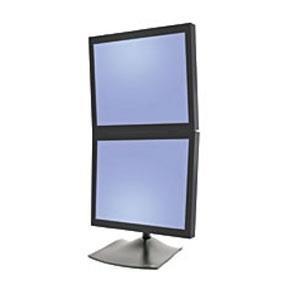 Ds100 Series - Dual Monitor Vertical 28in Pole 2 Clamping Double Pivot With P/l Black