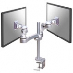 LCD Monitor Arm (fpma-d930d) Desk Clamp And Wall Mount 621.5mm Length 0-400mm Hight For 2 Silver