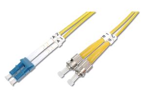Fiber Optic Patch Cord, LC to ST OS2, Singlemode 09/125 , Duplex, Length 1m