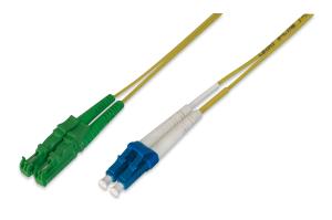 Fiber Optic Patch Cord, E2000 (APC) to LC (PC) Singlemode 09/125 , Duplex, Length 2m