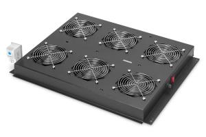 Roof cooling unit for Unique Server cabinets 6 fans, switch, thermostat, color black (RAL 9005)