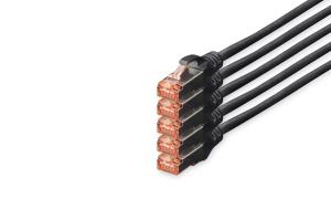 Patch cable - CAT6 - S/FTP - Snagless - Cu - 10m - black - 5pk