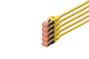 Patch cable - CAT6 - S/FTP - Snagless - Cu - 10m - yellow - 5pk