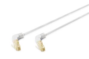 Patch cable 90 angled - CAT6a - S/FTP - Snagless -  10m - Grey