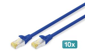 Patch cable - CAT6a - S/FTP - Snagless -  3m - blue - 10pk