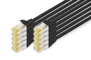 Patch cable - CAT6a - S/FTP - Snagless -  3m - black - 10pk