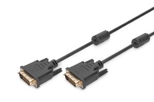 DVI connection cable. DVI(24+1). 2x ferrit M/M. 3.0m DVI-D Dual Link. black