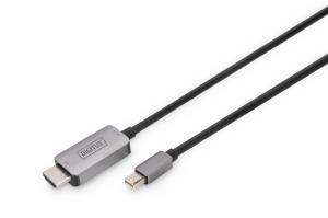 M/M mini DP to HDMI adapter cable 8Ka60Hz. Alu Housing Black 1m