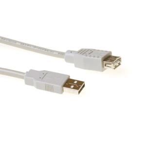 USB 2.0 Extension Cable USB A Male - USB A Female Ivory 1.8m