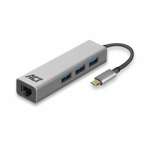 USB-C Hub and Ethernet Adapter 3x USB A female / 1 Gigabit network port